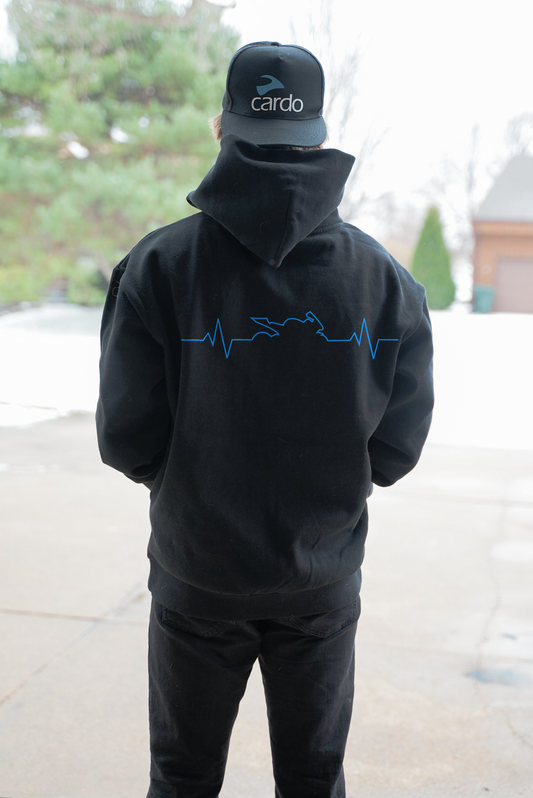 Oversized Blue Heartbeat Hoodie