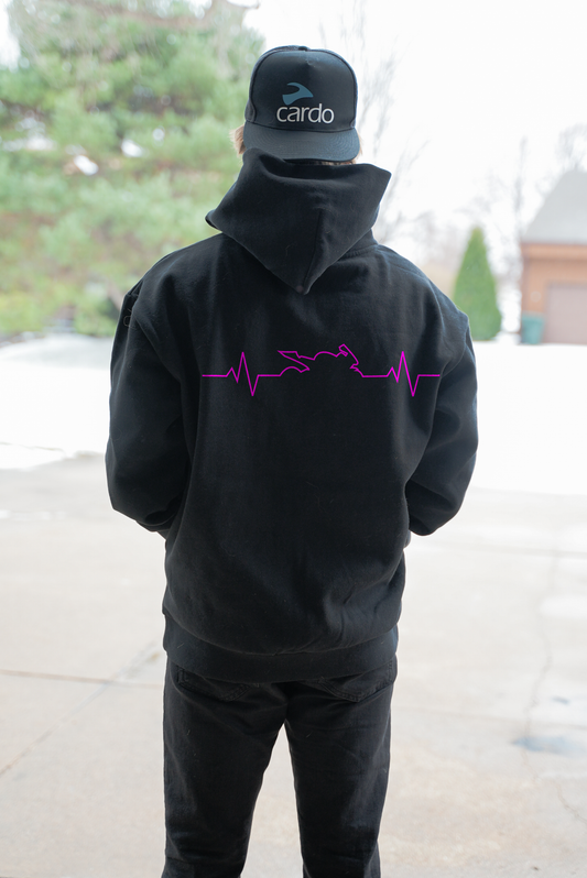 Oversized Pink Heartbeat Hoodie